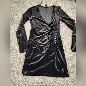 NTW velvet black mini dress